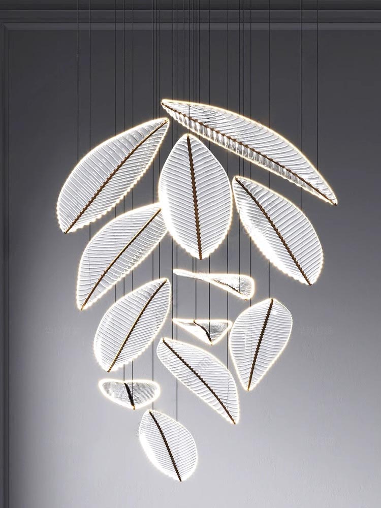Hotel Lobby Glass Leaf Chandelier Villa Banquet Hall Art Glass Custom Lamps Chandeliers Pendant Lighting (10) Hotel Lobby Glass Leaf Chandelier Villa Banquet Hall Art Glass Custom Lamps Chandeliers Pendant Lighting (10)