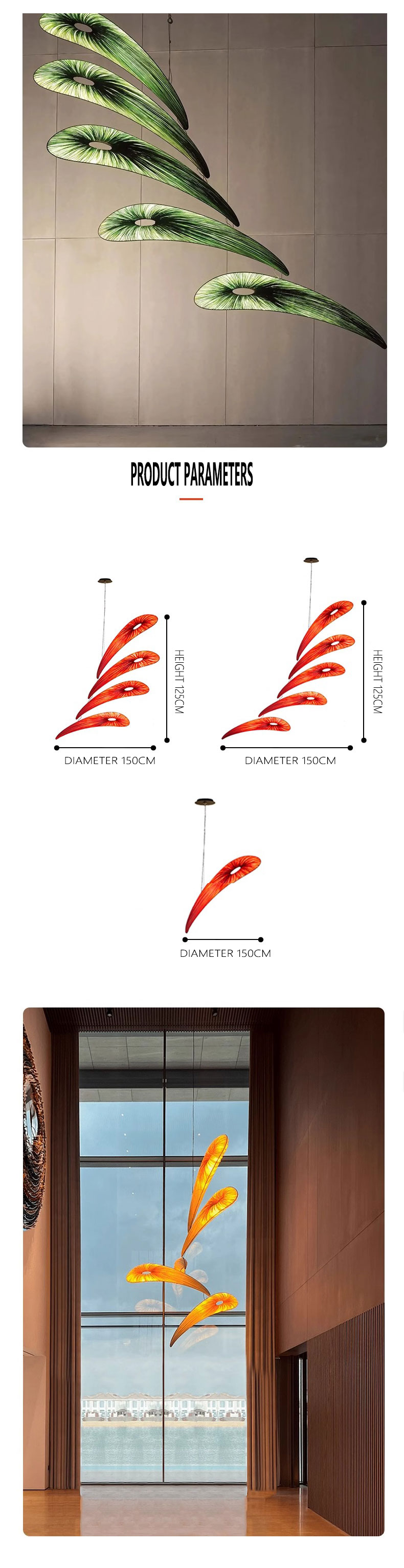 Modern Art Maple Leaf Chandelier Hotel Restaurant Decorative Custom Chandelier Pendant Lighting (8) Modern Art Maple Leaf Chandelier Hotel Restaurant Decorative Custom Chandelier Pendant Lighting (8)