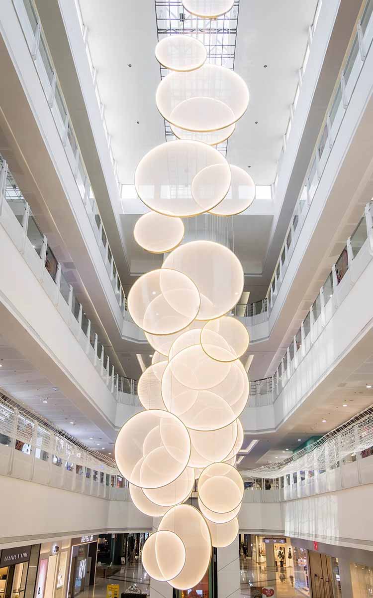 Large Modern Art Custom Interior Decoration Chandeliers High Ceiling Hotel Lobby Showroom Design Fabric Chandelier (6)