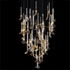 Modern Hotel Lobby Glass Chandelier Pendant Lights Villa Stairs Custom Stainless Steel Chandeliers