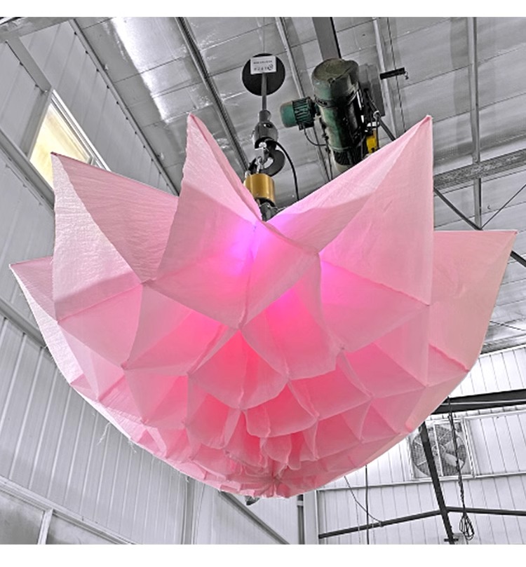 Large Electric Flowers Led Open and Close Lighting Automatically Mechanical Kinetic Lifting Flower Electrical Chandelier (9)