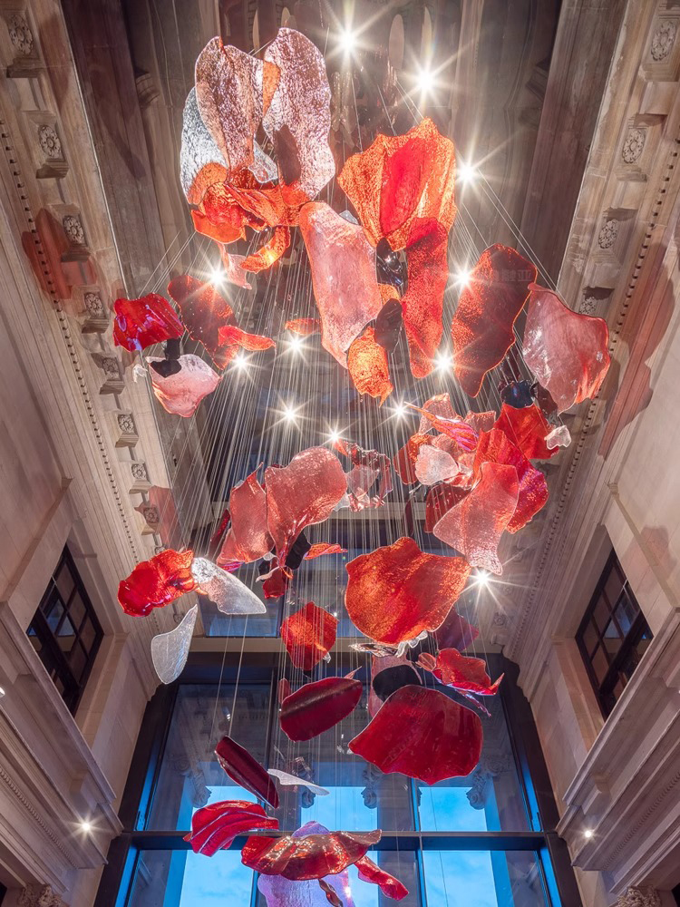 Customized Hotel Lobby Large Lamp Stair Hanging Modern Glass Decorative Lighting Chandelier (10)