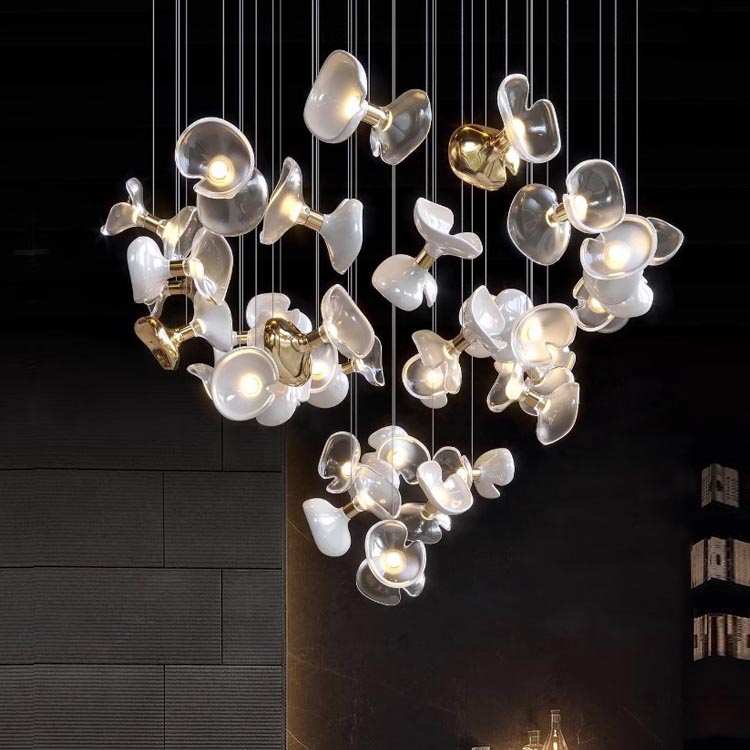 Modern Hotel Lobby Decoration Lighting Dining Room Living Room Custom Glass Chandeliers Pendant Lighting