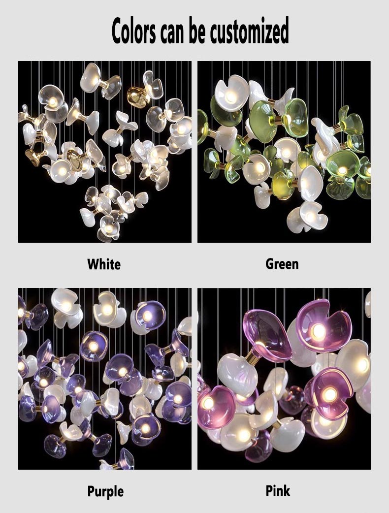 Modern Hotel Lobby Decoration Lighting Dining Room Living Room Custom Glass Chandeliers Pendant Lighting (10)