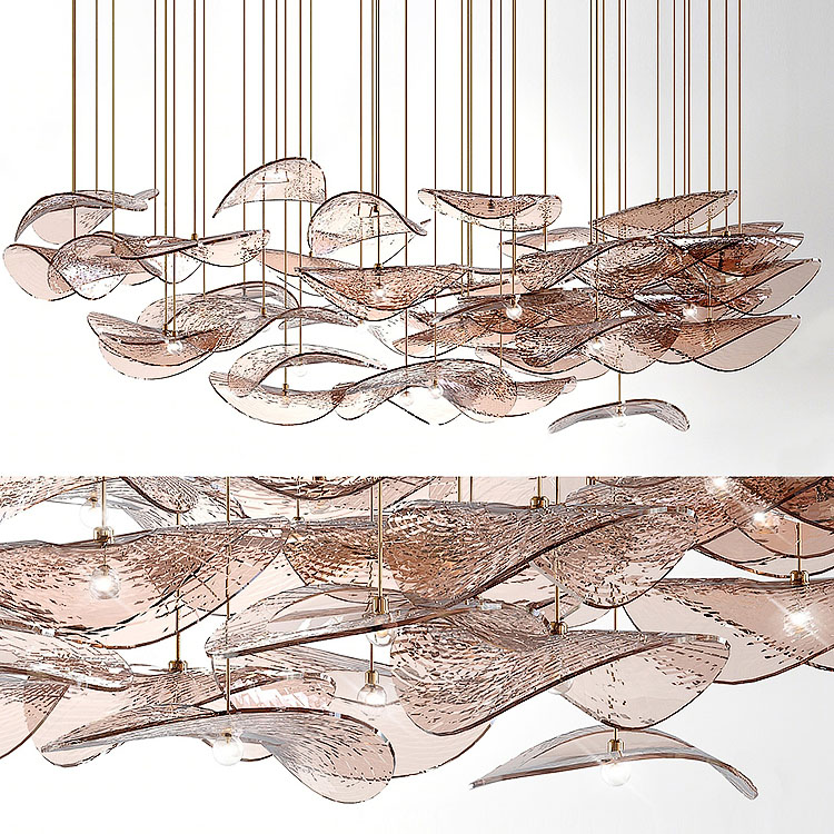 Modern Hotel Lobby Villa Decoration Pendant Light Custom Large Project LED Glass Chandelier