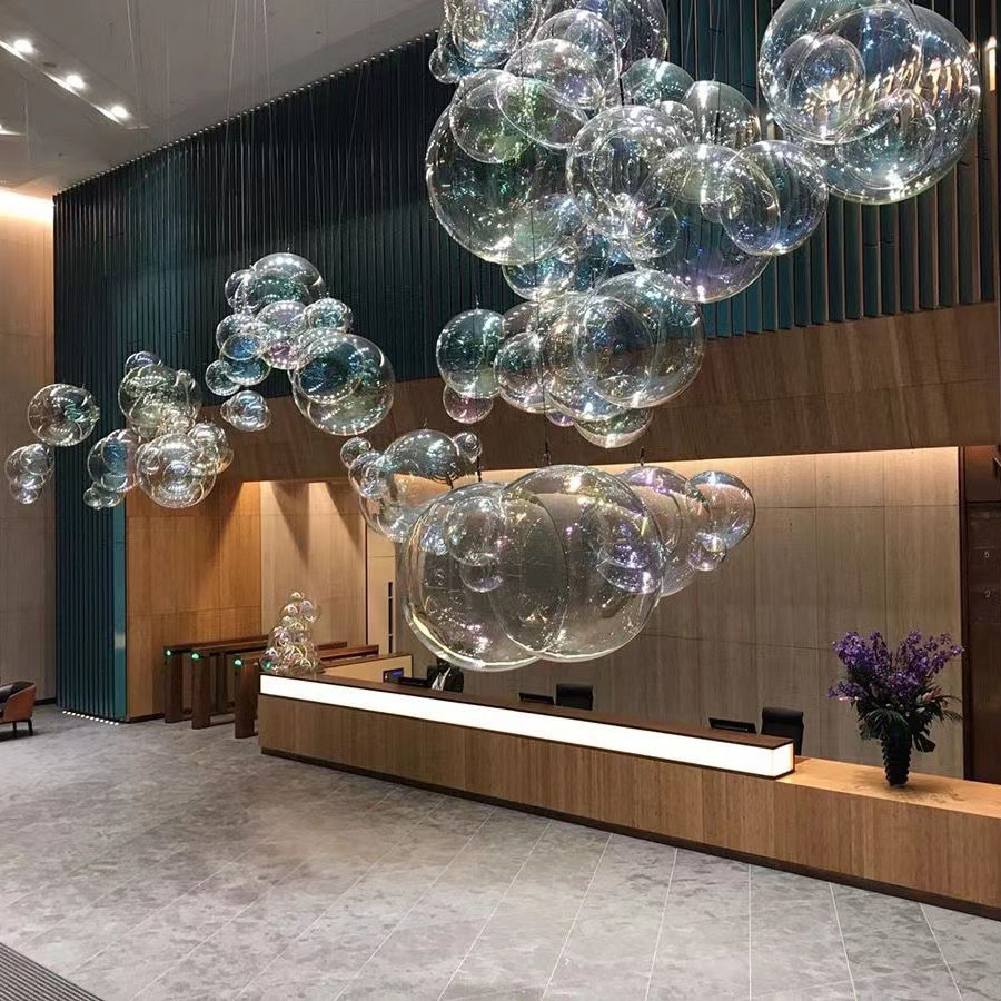 Living room, dining room, bar counter, colorful glass chandeliers&pendant lighting
