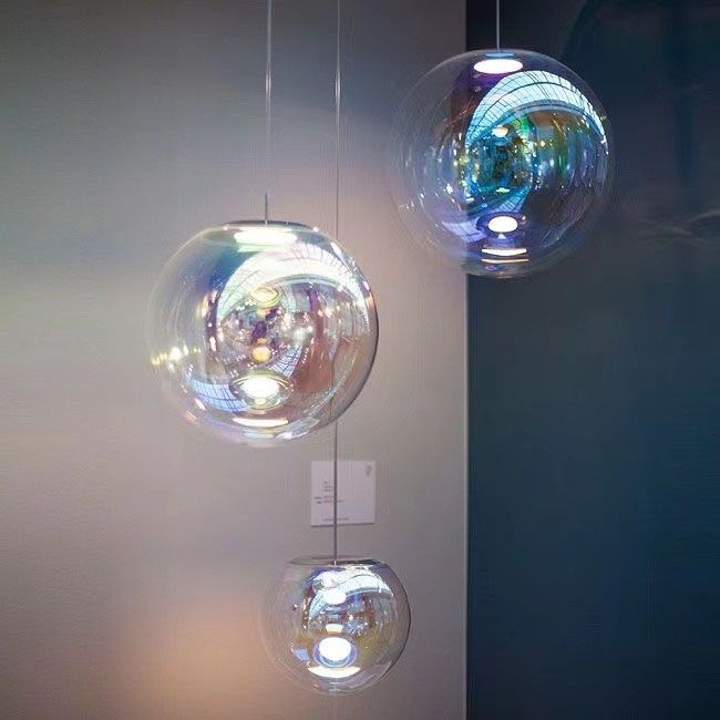 Living room, dining room, bar counter, colorful glass chandeliers&pendant lighting