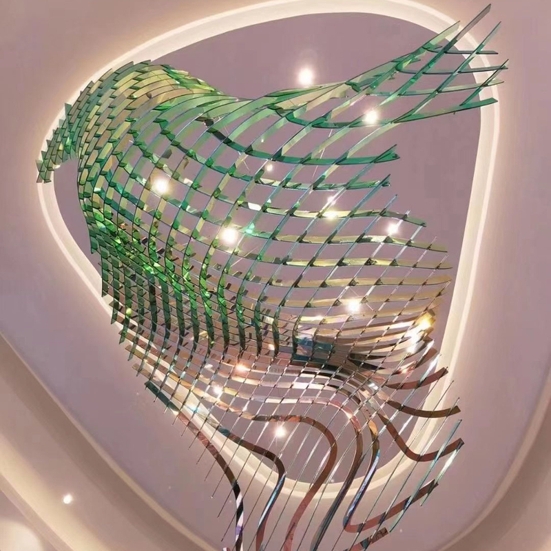 Acrylic Curved Colorful Decorative Chandelier for Hotel Lobby And Shopping Mall