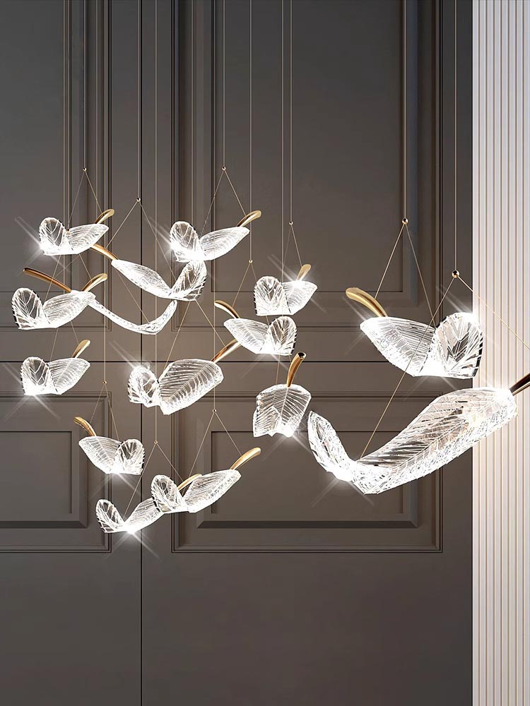 Hotel Lobby Glass Leaf Chandelier Villa Banquet Hall Art Glass Custom Lamps Chandeliers Pendant Lighting (6) Hotel Lobby Glass Leaf Chandelier Villa Banquet Hall Art Glass Custom Lamps Chandeliers Pendant Lighting (6)