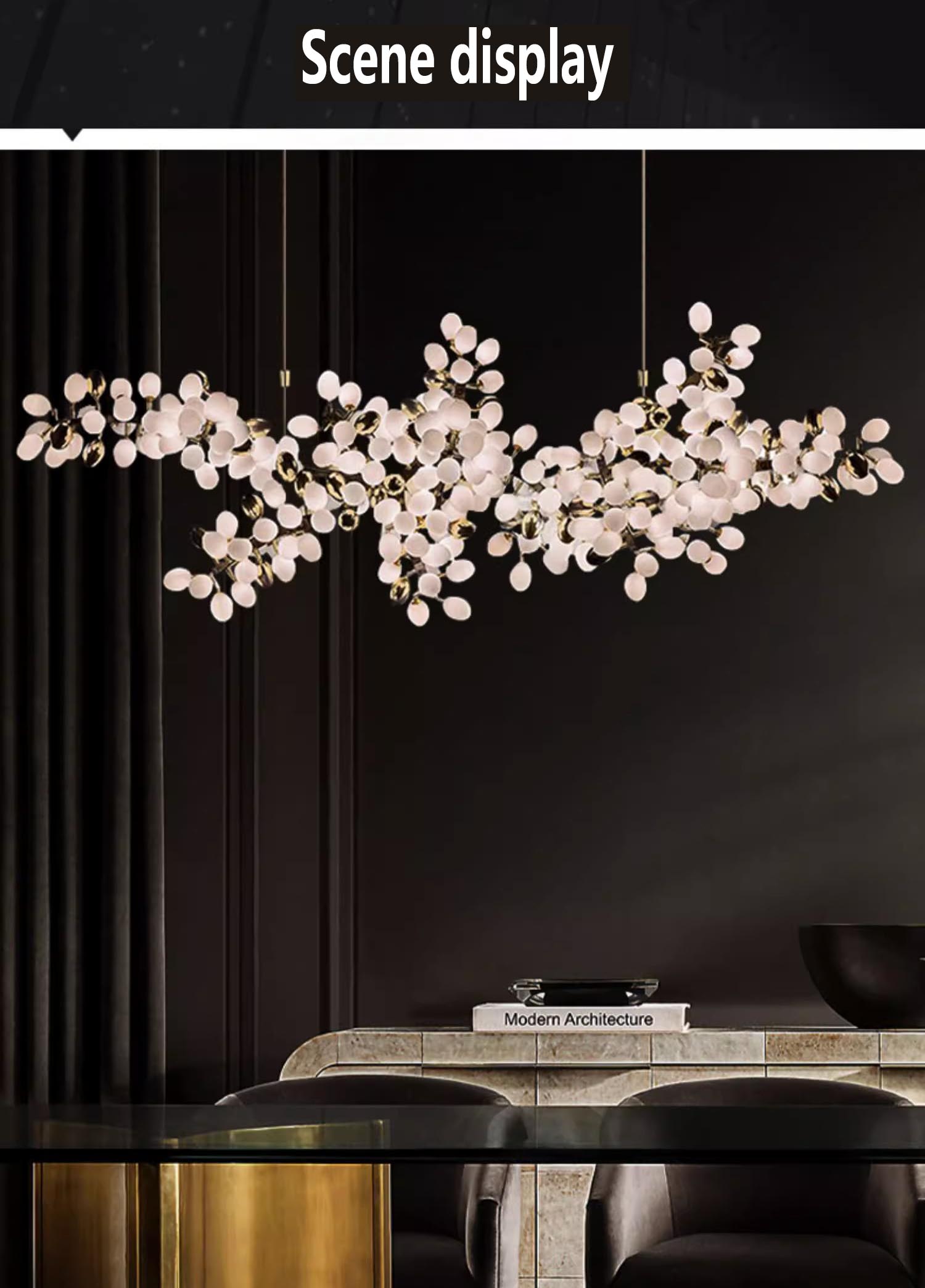 Grape Shape Hanging Lamp Decorative Banquet Hall Villa Hotel Lobby Modern Glass Led Chandelier (7)