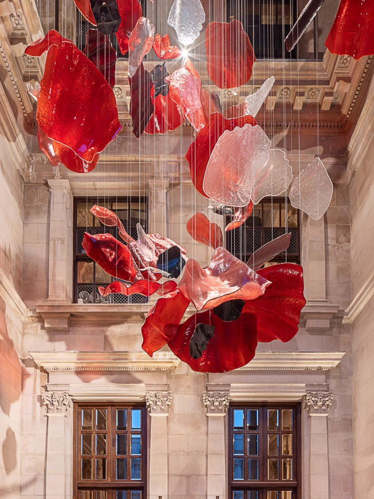 Customized Hotel Lobby Large Lamp Stair Hanging Modern Glass Decorative Lighting Chandelier (8)