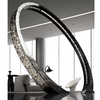 Circular stainless steel decorative lighting fixture for the hotel lobby