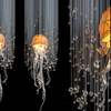 Modern Custom Acrylic bar Counter Rotating Jellyfish Pendant Light