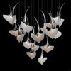 Professional Custom Fan-shaped ceramic Crystal Glass Chandelier Luxury Modern Lighting