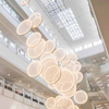 Large Modern Art Custom Interior Decoration Chandeliers High Ceiling Hotel Lobby Showroom Design Fabric Chandelier