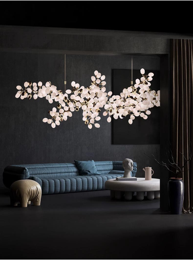 Grape Shape Hanging Lamp Decorative Banquet Hall Villa Hotel Lobby Modern Glass Led Chandelier (12)