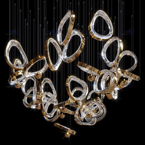 Modern Style Indoor Decoration Villa Hotel Lobby Large Modernitalian Midcentury Glass Chandelier Pendant Lighting