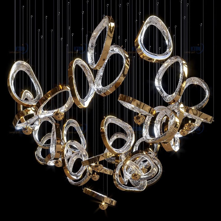 Modern Style Indoor Decoration Villa Hotel Lobby Large Modernitalian Midcentury Glass Chandelier Pendant Lighting