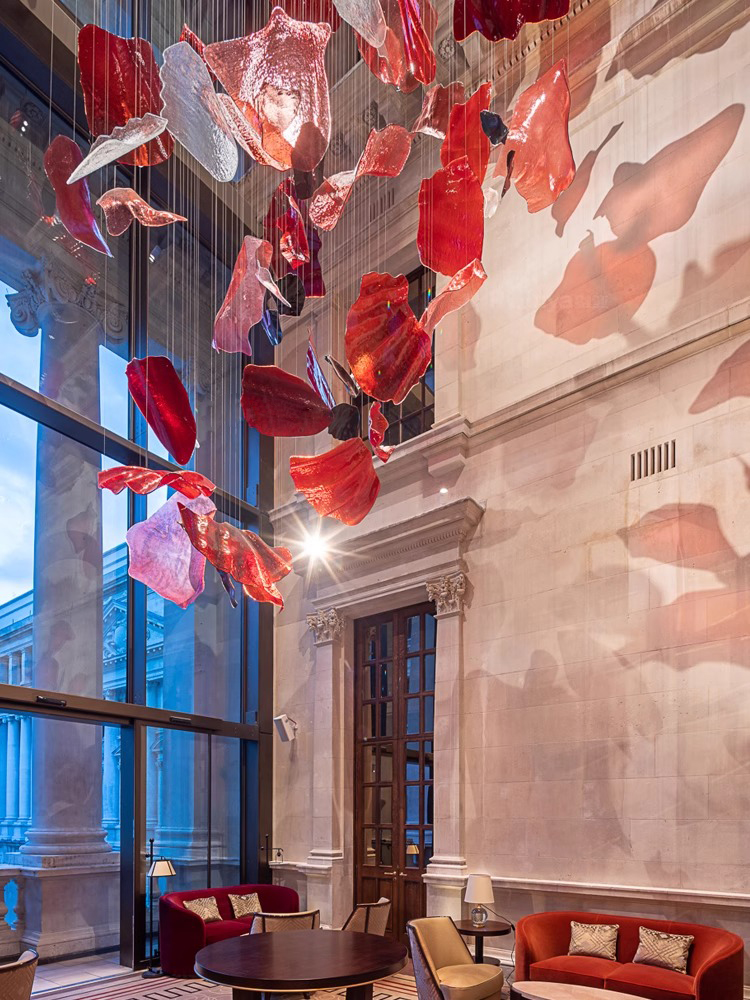 Customized Hotel Lobby Large Lamp Stair Hanging Modern Glass Decorative Lighting Chandelier (9)