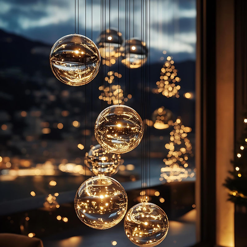 Nordic Restaurant bar Hanging Glass Ball Lamp Simple Creative Coffee Shop Bubble clear Glass Wedding Banquet Hotel Chandelier