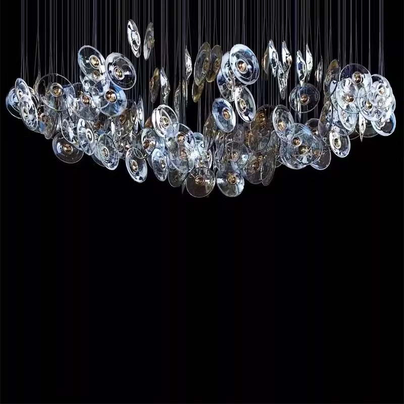 Customized Colorful Glass Chandelier for Hotel Lobby Staircase Project