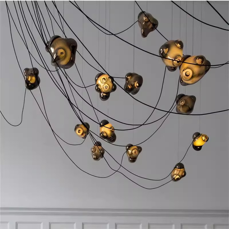 Custom Large Chandeliers Project Decor Modern Art Deco Big Hotel Lobby Lighting Glass Crystal Large Luxury Led Chandelier