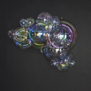 Living room, dining room, bar counter, colorful glass chandeliers&pendant lighting