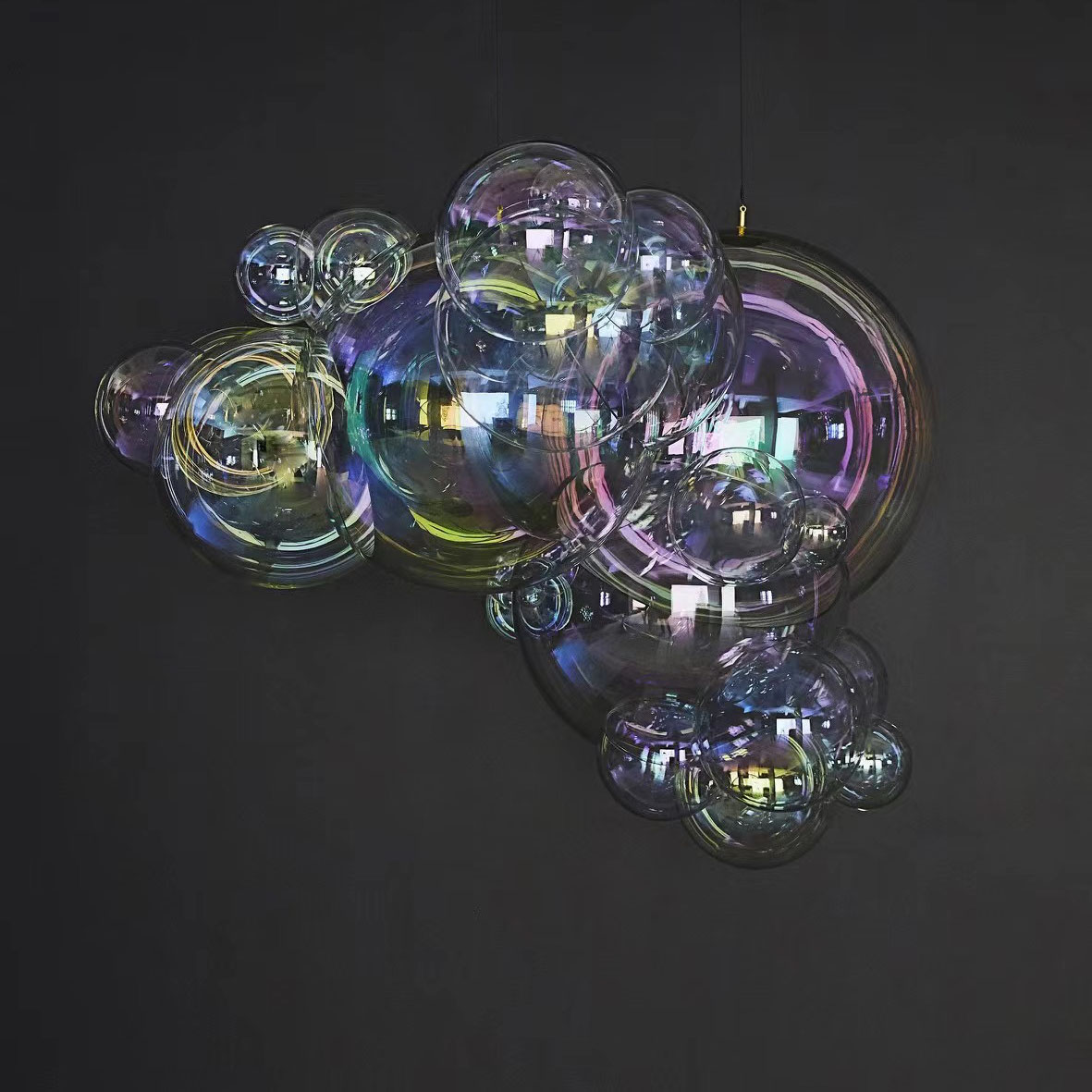 Living room, dining room, bar counter, colorful glass chandeliers&pendant lighting
