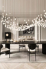 Creative Glass Ceramic Chandelier Villa Spiral Staircase Hotel Lobby Engineering Living Room Oval Shape Pendant Light