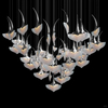 Professional Custom Fan-shaped ceramic Crystal Glass Chandelier Luxury Modern Lighting