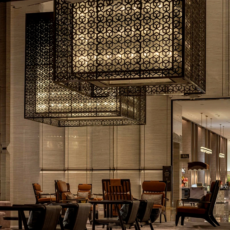 Modern Simple Contemporary Stainless Steel Pendant Light Elegant Hanging Chandelier for Hotel Bar Restaurant Indoor Ceiling