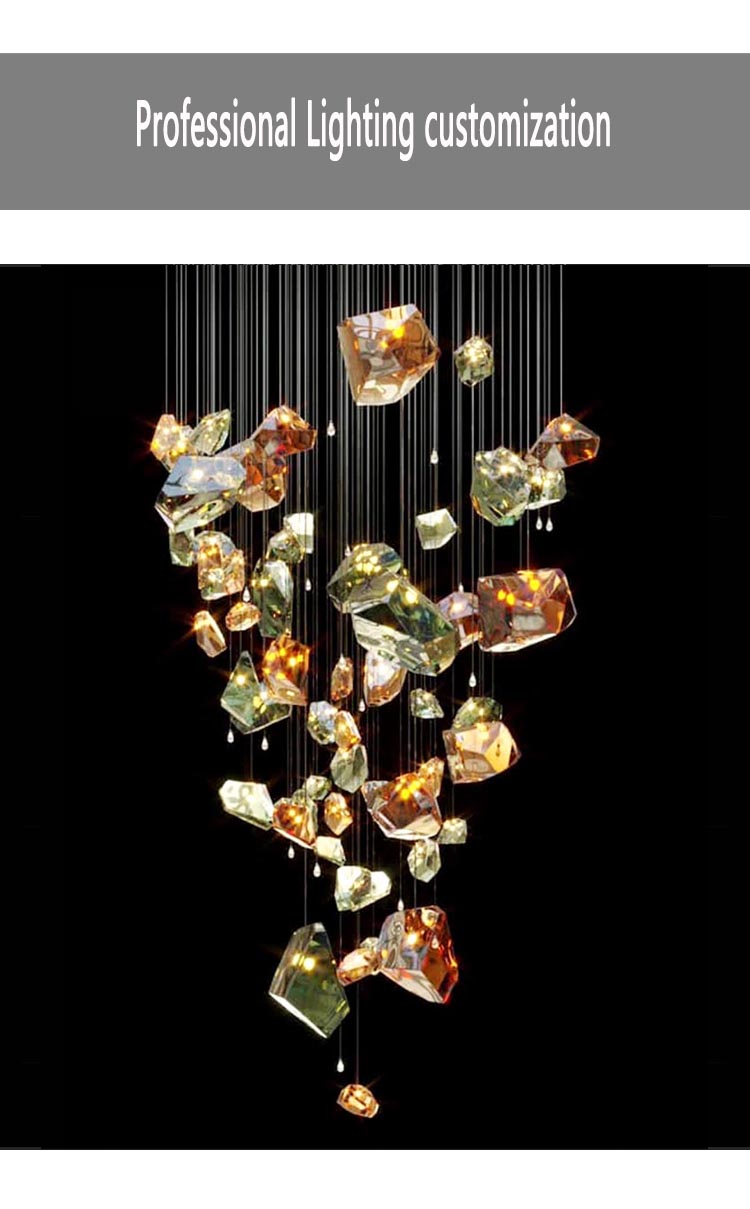 Custom Project Hanging Light Luxury Modern Glass Ceiling Chandeliers Pendant Lighting Hotel Banquet Hall Stairs Lamp (10) Custom Project Hanging Light Luxury Modern Glass Ceiling Chandeliers Pendant Lighting Hotel Banquet Hall Stairs Lamp (10)