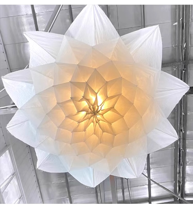 Large Electric Flowers Led Open and Close Lighting Automatically Mechanical Kinetic Lifting Flower Electrical Chandelier (10)