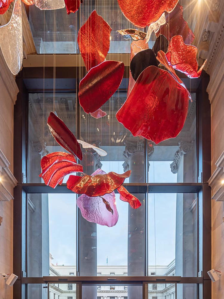 Customized Hotel Lobby Large Lamp Stair Hanging Modern Glass Decorative Lighting Chandelier (6)