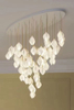 Creative Glass Ceramic Chandelier Villa Spiral Staircase Hotel Lobby Engineering Living Room Oval Shape Pendant Light