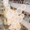 Large Modern Art Custom Interior Decoration Chandeliers High Ceiling Hotel Lobby Showroom Design Fabric Chandelier