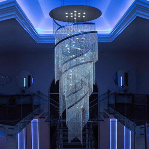 Luxury Design Big Chandelier for High Ceiling Hotel Home Staircase Luxury Entrance Crystal Chandelier Pendant Light