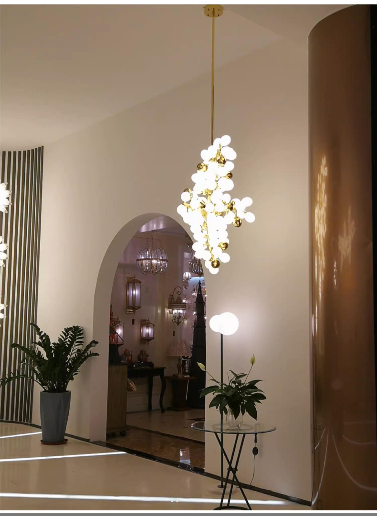 Grape Shape Hanging Lamp Decorative Banquet Hall Villa Hotel Lobby Modern Glass Led Chandelier (13)