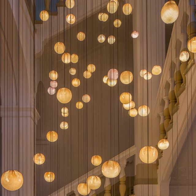 Modern Chandelier Glass Parts Restaurant bar Counter Hotel Lobby Chandeliers Pendant Lighting