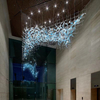 Modern Project Design Staircase Banquet Hall Hotel Lobby Modern Project Non-standard Custom Hotel Hand Blown Glass Chandeliers