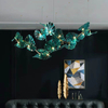 Customized Chandeliers Contemporary Glass White Lotus Leaves LED Hanging Pendant Light