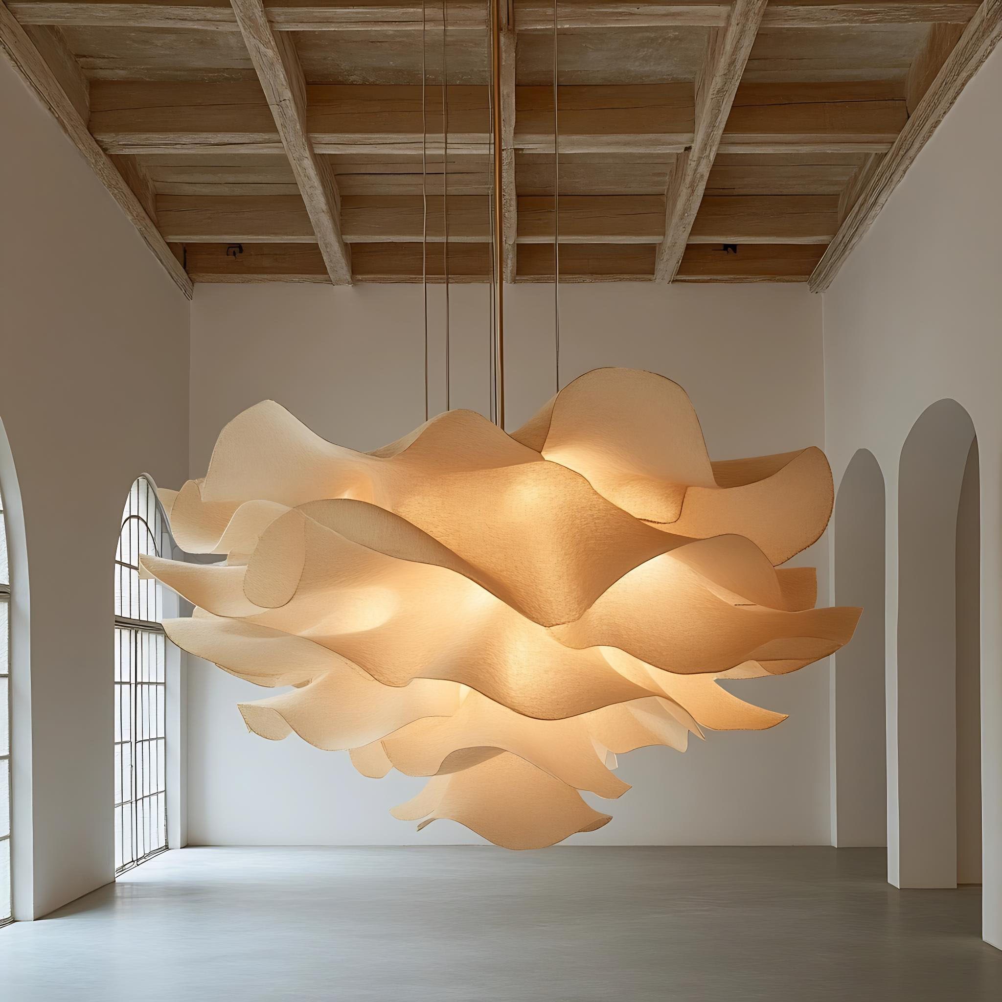 Modern Lobby Hanging Spiral Clear Acrylic Pendant Lamp Chandelier