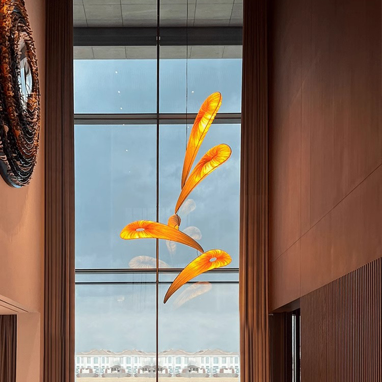 Modern Art Maple Leaf Chandelier Hotel Restaurant Decorative Custom Chandelier Pendant Lighting