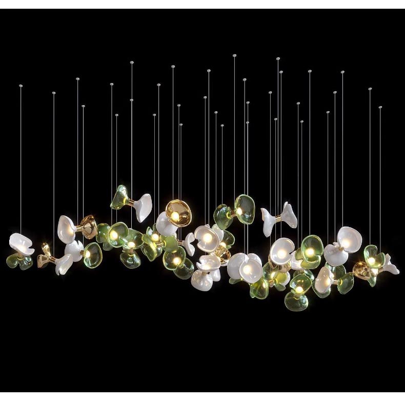 Modern Hotel Lobby Decoration Lighting Dining Room Living Room Custom Glass Chandeliers Pendant Lighting (12)