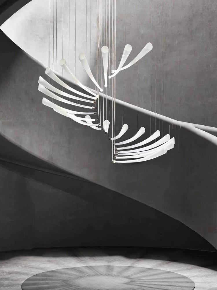 Modern Decor Chandeliers Pendant Lights Hotel Lobby Villa Sales Department Rotating Chandelier Candelabro (7)