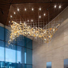 Modern Project Design Staircase Banquet Hall Hotel Lobby Modern Project Non-standard Custom Hotel Hand Blown Glass Chandeliers