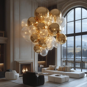 Nordic Restaurant bar Hanging Glass Ball Lamp Simple Creative Coffee Shop Bubble clear Glass Wedding Banquet Hotel Chandelier