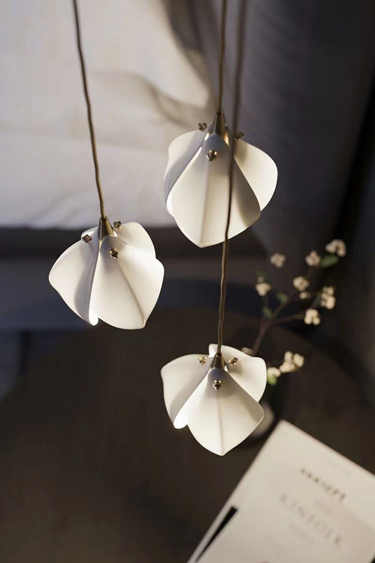 Creative Glass Ceramic Chandelier Villa Spiral Staircase Hotel Lobby Engineering Living Room Oval Shape Pendant Light