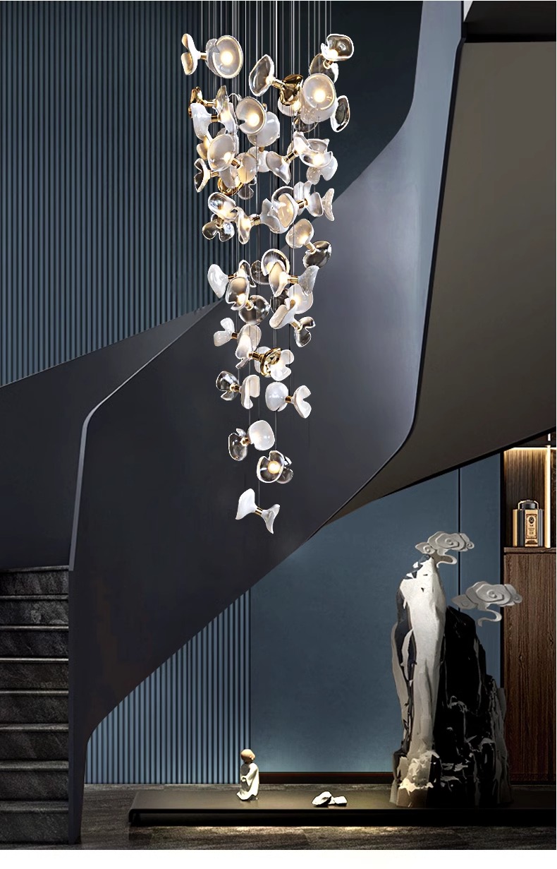 Modern Hotel Lobby Decoration Lighting Dining Room Living Room Custom Glass Chandeliers Pendant Lighting (14)