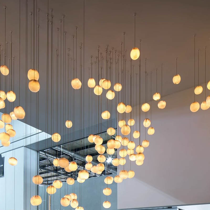 Modern Chandelier Glass Parts Restaurant bar Counter Hotel Lobby Chandeliers Pendant Lighting